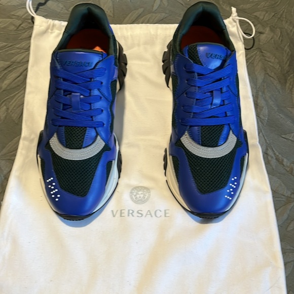 Versace Dynamic Blue and Black Sneakers